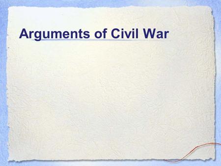 Arguments of Civil War. What was the Missouri Compromise of 1820?