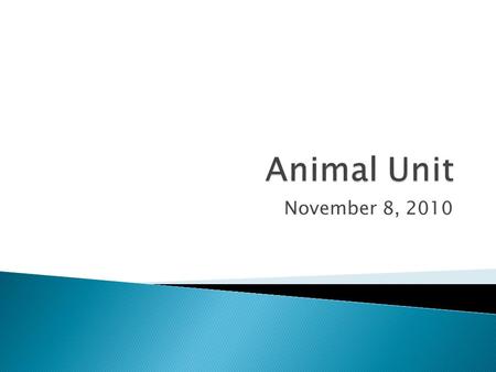 November 8, 2010.  Animals are multicellular organisms.