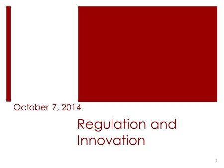 Regulation and Innovation October 7, 2014 1. Issues  The Internet is a public network ;  Net neutrality  Can it be regulated? How?  Why should it.
