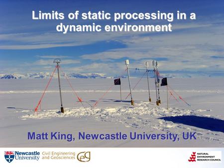 Limits of static processing in a dynamic environment Matt King, Newcastle University, UK.