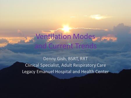 Ventilation Modes and Current Trends