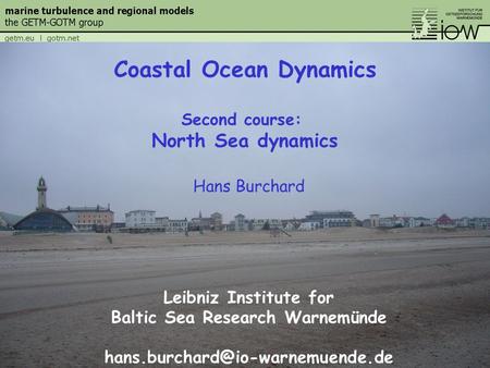 Coastal Ocean Dynamics Baltic Sea Research Warnemünde