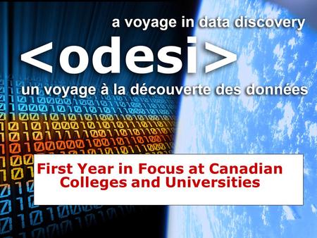 First Year in Focus at Canadian Colleges and Universities.