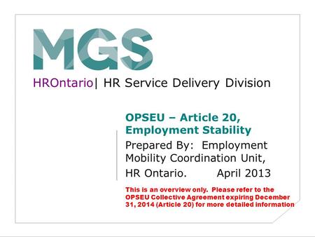 HROntario| HR Service Delivery Division