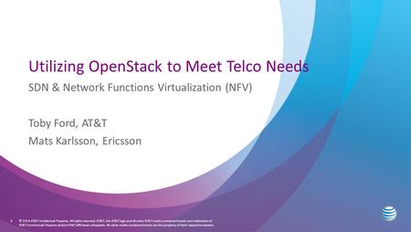 Utilizing OpenStack to Meet Telco Needs