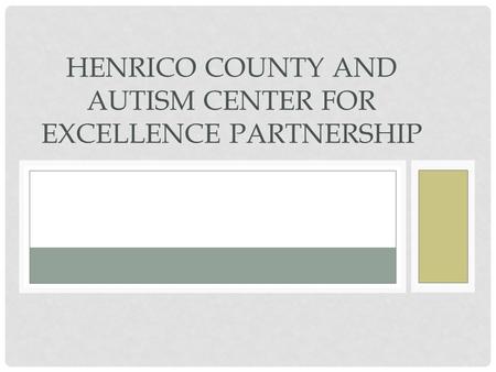 HENRICO COUNTY AND AUTISM CENTER FOR EXCELLENCE PARTNERSHIP.