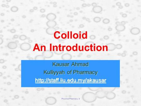 Colloid An Introduction