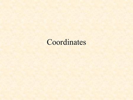 Coordinates. You are used to reading and plotting coordinates in this quadrant. 0 3 2 1 12345 5 4 This is called the first quadrant.