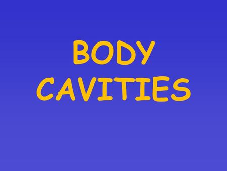 Body Cavities-Planes-Regions & Directional Terms