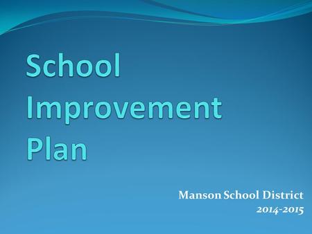 Manson School District 2014-2015. Elementary: How did we do last year? SMART Goals Reading – 78% of students met the targeted SMART goal Math – 89% of.