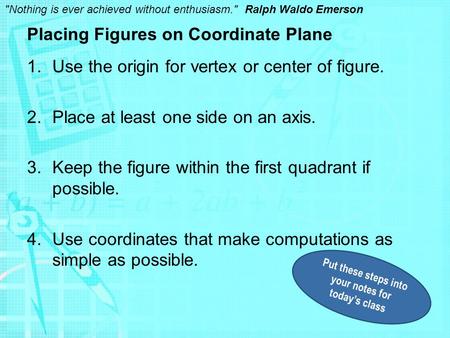 Placing Figures on Coordinate Plane
