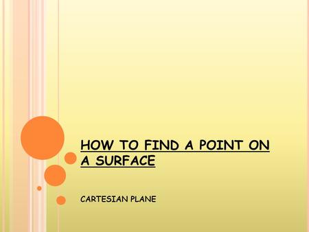 HOW TO FIND A POINT ON A SURFACE CARTESIAN PLANE.