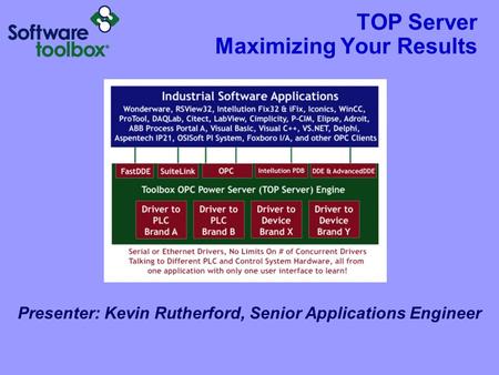 TOP Server Maximizing Your Results Presenter: Kevin Rutherford, Senior Applications Engineer.