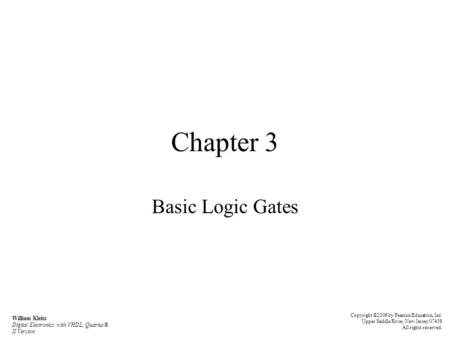 Chapter 3 Basic Logic Gates