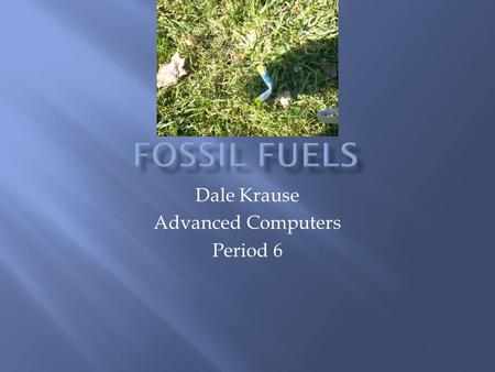 Dale Krause Advanced Computers Period 6.  Fossil Fuels are natural resources found under the ocean sea.  They are made of dead organisms that have decomposed.
