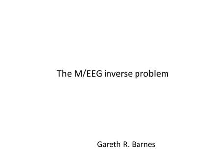 The M/EEG inverse problem