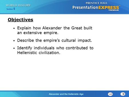 Objectives Explain how Alexander the Great built an extensive empire.