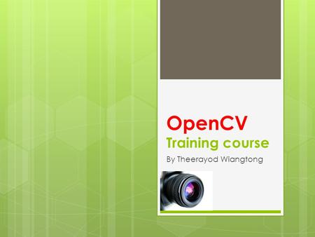 OpenCV Training course