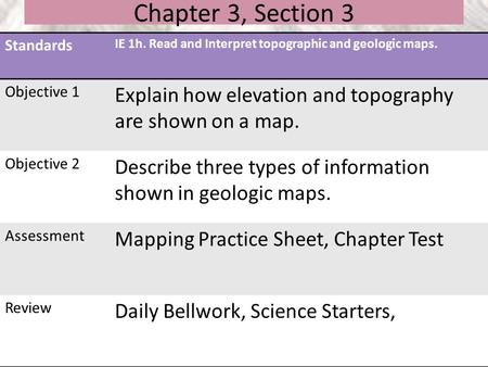 Chapter 3, Section 3 Standards