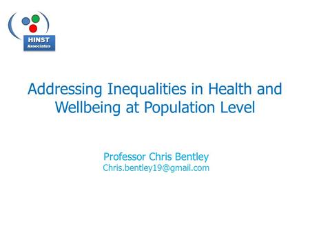 Addressing Inequalities in Health and Wellbeing at Population Level