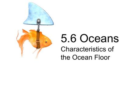 5.6 Oceans Characteristics of the Ocean Floor.