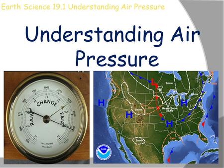 Earth Science 19.1 Understanding Air Pressure Understanding Air Pressure.