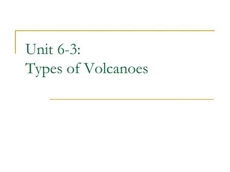 Unit 6-3: Types of Volcanoes. What is a volcano? A volcano is a spot in the Earth’s crust where magma can reach the surface.  It is named from the Roman.