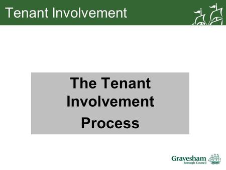 Tenant Involvement The Tenant Involvement Process.