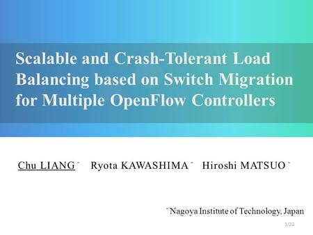 Scalable and Crash-Tolerant Load Balancing based on Switch Migration