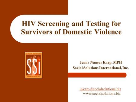 HIV Screening and Testing for Survivors of Domestic Violence