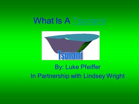 What Is A TsunamiTsunami By: Luke Pfeiffer In Partnership with Lindsey Wright.