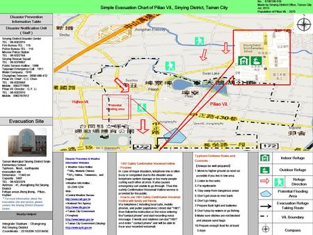 Simple Evacuation Chart of Piliao Vil., Sinying District, Tainan City Piliao Vil. Disaster Prevention & Weather Information Websites ◎ Weather Voice Hotline.