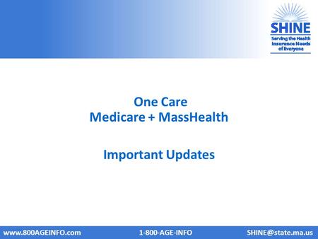 One Care Medicare + MassHealth Important Updates