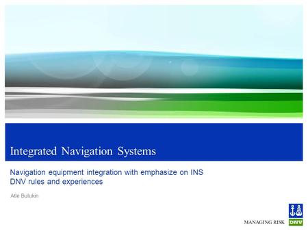 Integrated Navigation Systems