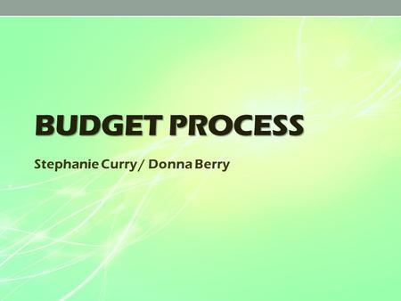 BUDGET PROCESS Stephanie Curry / Donna Berry. THANK YOU! For your participation in the Budget Process Pilot.