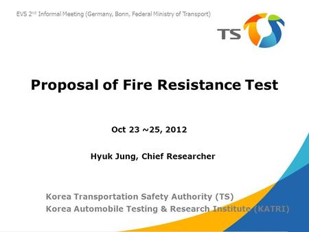 Proposal of Fire Resistance Test