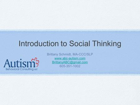 Introduction to Social Thinking