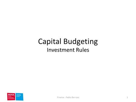 Capital Budgeting Investment Rules