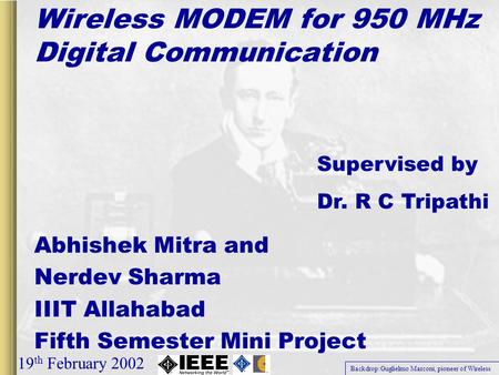 Wireless MODEM for 950 MHz Digital Communication