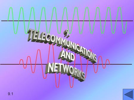 9.1 LEARNING OBJECTIVES DESCRIBE COMPONENTS OF TELECOMMUNICATIONS SYSTEMDESCRIBE COMPONENTS OF TELECOMMUNICATIONS SYSTEM CALCULATE CAPACITY OF TELECOMMUNICATIONS.