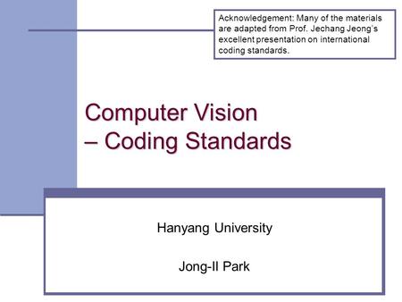 Computer Vision – Coding Standards