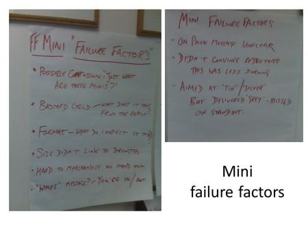 Mini failure factors. Expectations Fisherman’s Friend Image.
