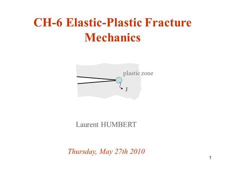 CH-6 Elastic-Plastic Fracture Mechanics