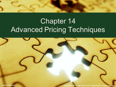 Chapter 14 Advanced Pricing Techniques