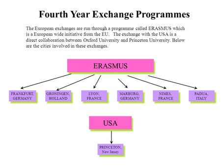 Fourth Year Exchange Programmes