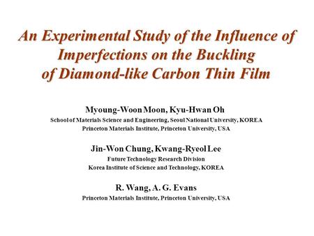 of Diamond-like Carbon Thin Film