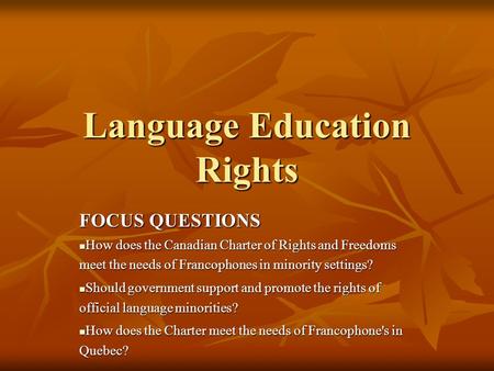 Language Education Rights
