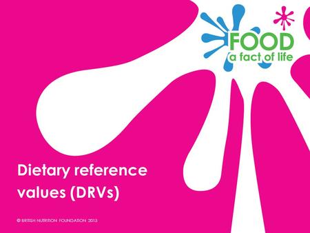 Dietary reference values (DRVs).