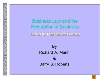 Business Law and the Regulation of Business Chapter 16: Third Parties to Contracts By Richard A. Mann & Barry S. Roberts.