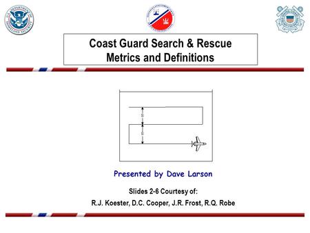 Coast Guard Search & Rescue Metrics and Definitions Slides 2-6 Courtesy of: R.J. Koester, D.C. Cooper, J.R. Frost, R.Q. Robe Presented by Dave Larson.